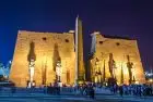 Explore the magnificent Luxor Temple illuminated at night during your Egypt and Jordan tours.